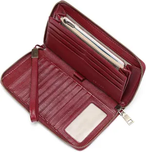 SENDEFN Leather Women's Wallets RFID Blocking Zip Around Large Capacity Long Credit Card Holder Wallet