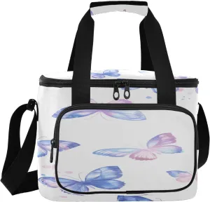 senya Insulated Lunch Bag Reusable Lunch Box Leakproof Cooler Tote Bag Organizer with Adjustable Shoulder Strap Light Gradual Butterflies for Office Picnic Hiking Beach