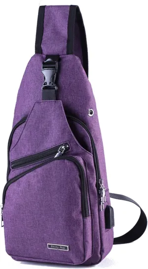 Seoky Rop Men Women Sling Backpack Anti Theft Crossbody Shoulder Chest Bag with USB Charging Port