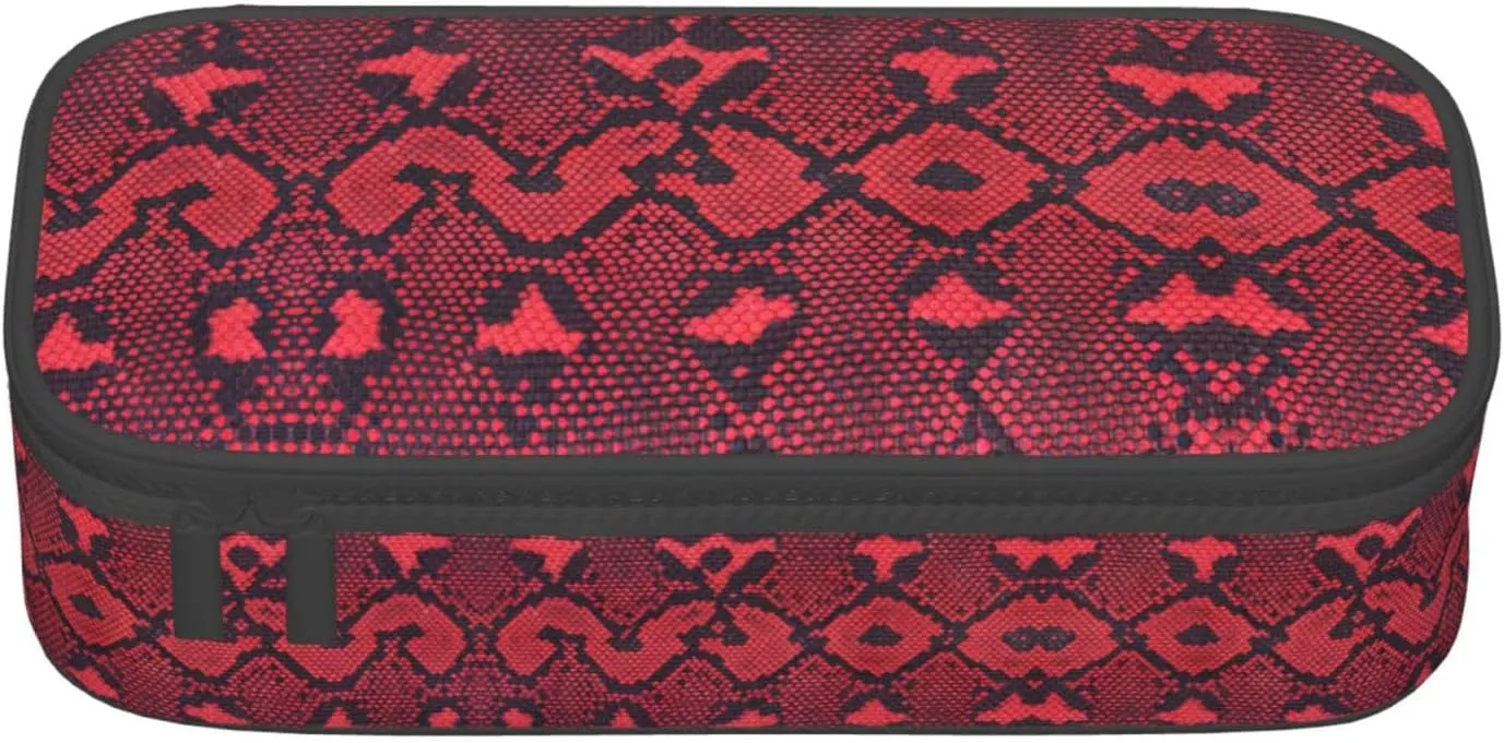 Serpentine Print Oxford Cloth Pencil Case,Cute And Aesthetic Design For Girls And Women,Perfect For Office And Travel
