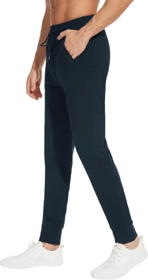 SEVEGO Men's 32"/34"/36"/38" Tall Inseam Lightweight Cotton Joggers Extra Long Sweatpants Athletic with Zipper Pockets