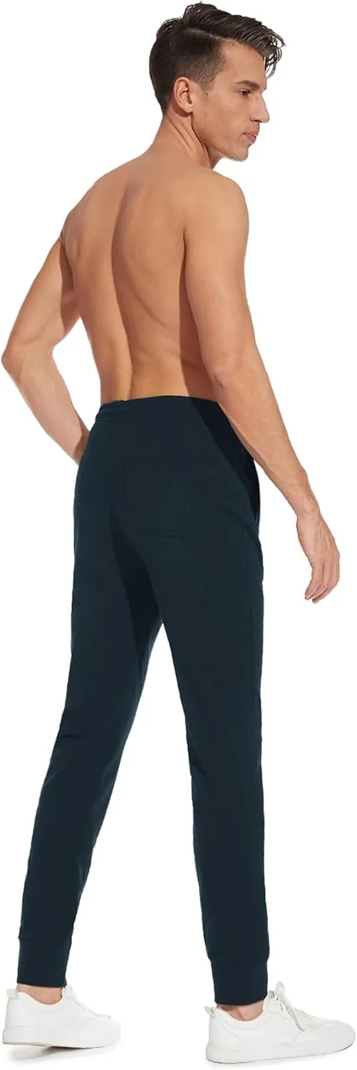 SEVEGO Men's 32"/34"/36"/38" Tall Inseam Lightweight Cotton Joggers Extra Long Sweatpants Athletic with Zipper Pockets