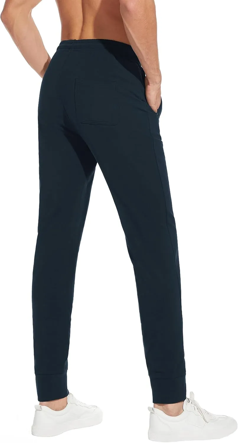 SEVEGO Men's 32"/34"/36"/38" Tall Inseam Lightweight Cotton Joggers Extra Long Sweatpants Athletic with Zipper Pockets