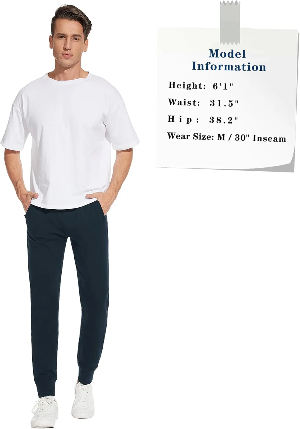 SEVEGO Men's 32"/34"/36"/38" Tall Inseam Lightweight Cotton Joggers Extra Long Sweatpants Athletic with Zipper Pockets