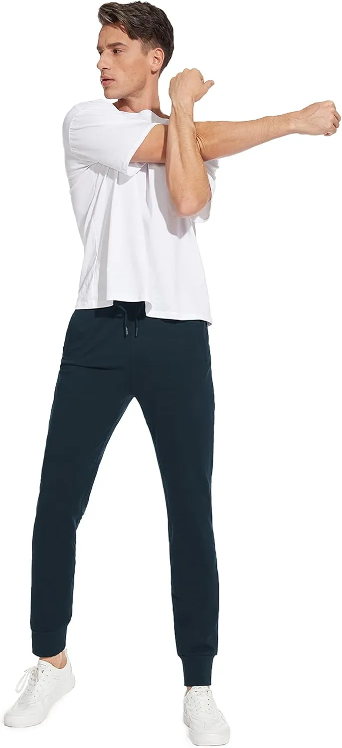 SEVEGO Men's 32"/34"/36"/38" Tall Inseam Lightweight Cotton Joggers Extra Long Sweatpants Athletic with Zipper Pockets