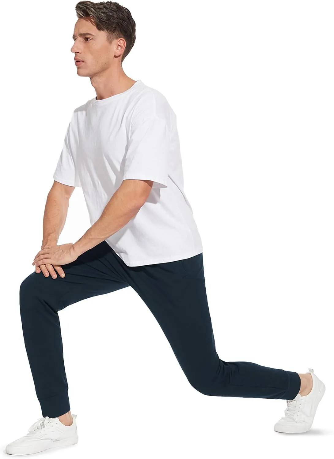 SEVEGO Men's 32"/34"/36"/38" Tall Inseam Lightweight Cotton Joggers Extra Long Sweatpants Athletic with Zipper Pockets