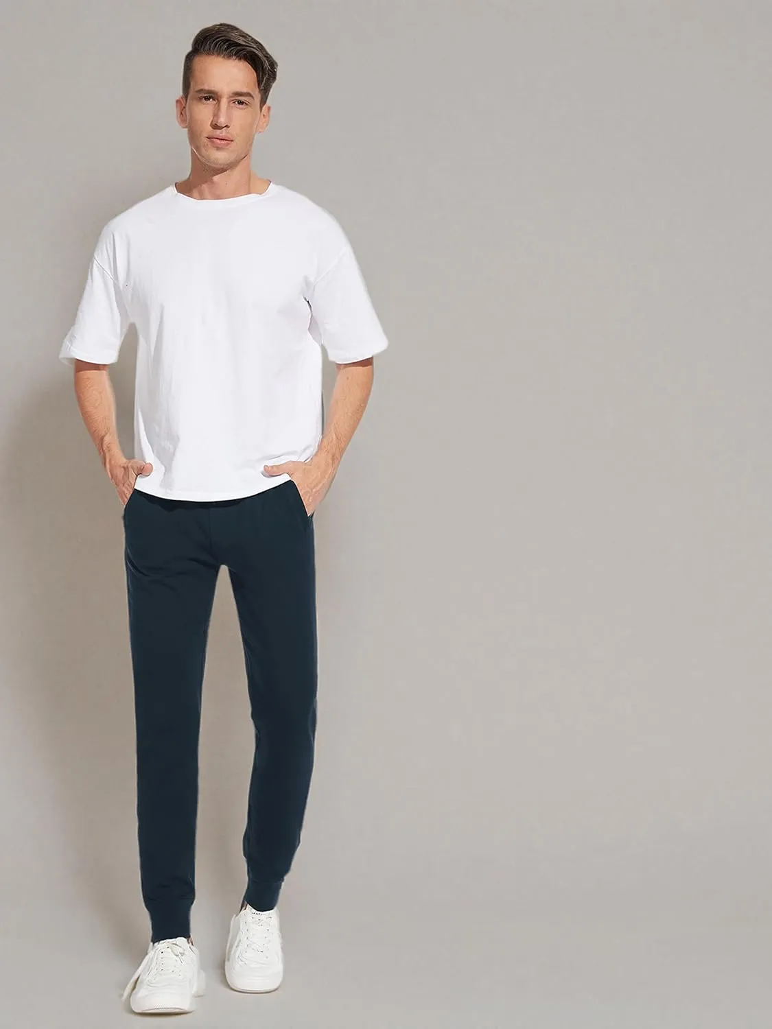 SEVEGO Men's 32"/34"/36"/38" Tall Inseam Lightweight Cotton Joggers Extra Long Sweatpants Athletic with Zipper Pockets
