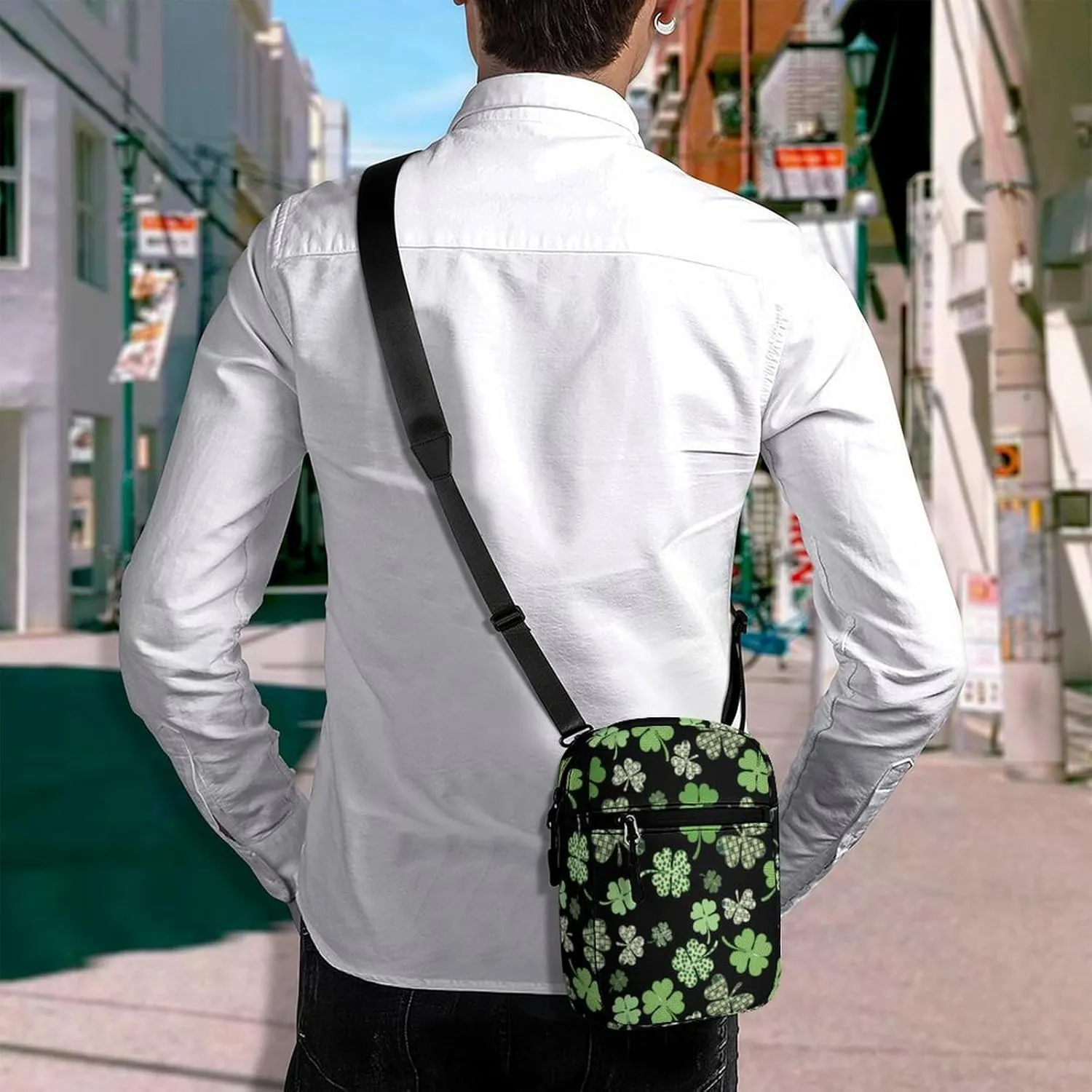 Shamrock Clover Green St. Crossbody Bag Small Shoulder Bag Waterproof, Lightweight And Convenient