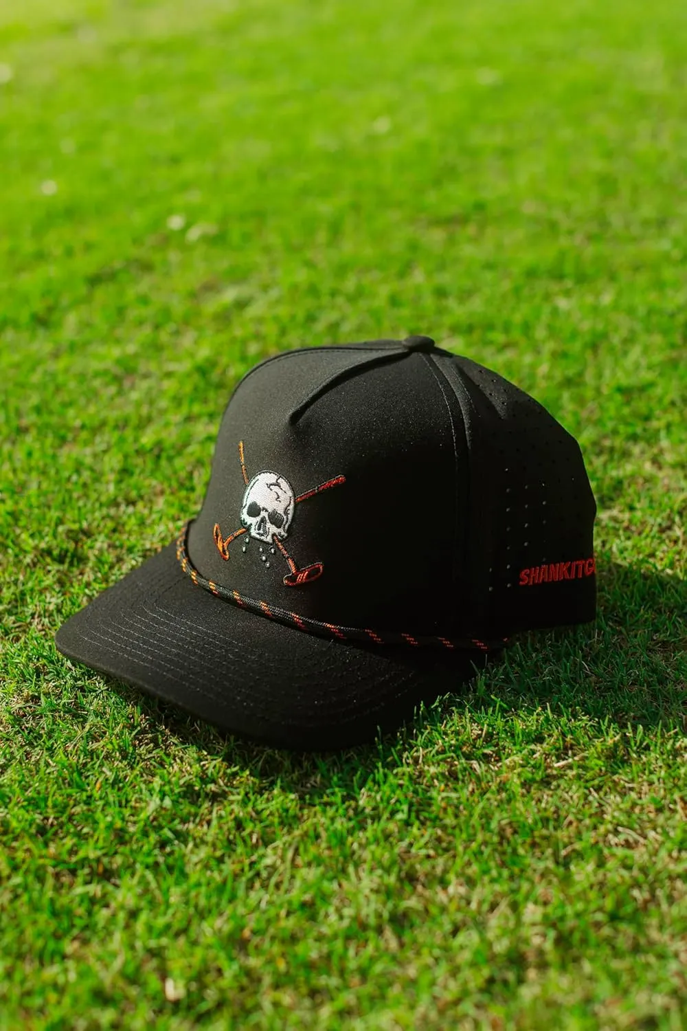SHANKITGOLF Skull Golf Hat Adjustable Snapback Golf Cap | 95% Polyester, 5% Spandex | One Size Fits All