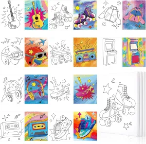 Sherr 10 Pcs Pre Drawn Canvas for Painting Preprinted Stretched Cotton Canvas for Adults Pre Drawn Outline for Valentines Couple Date Night Sip and Paint Party Favor(Vintage,8 x 10 Inch)