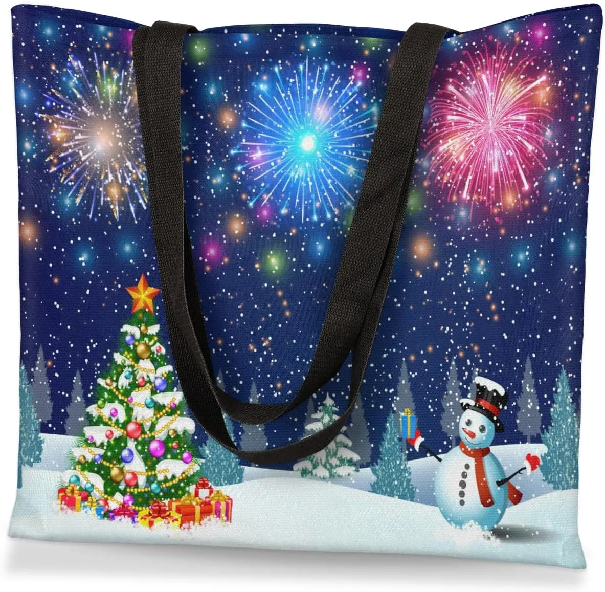 Shooting Stars At Night Canvas Tote Bag for Women Men Stylish Tote Handbag Shoulder Bag Reusable Grocery Bag