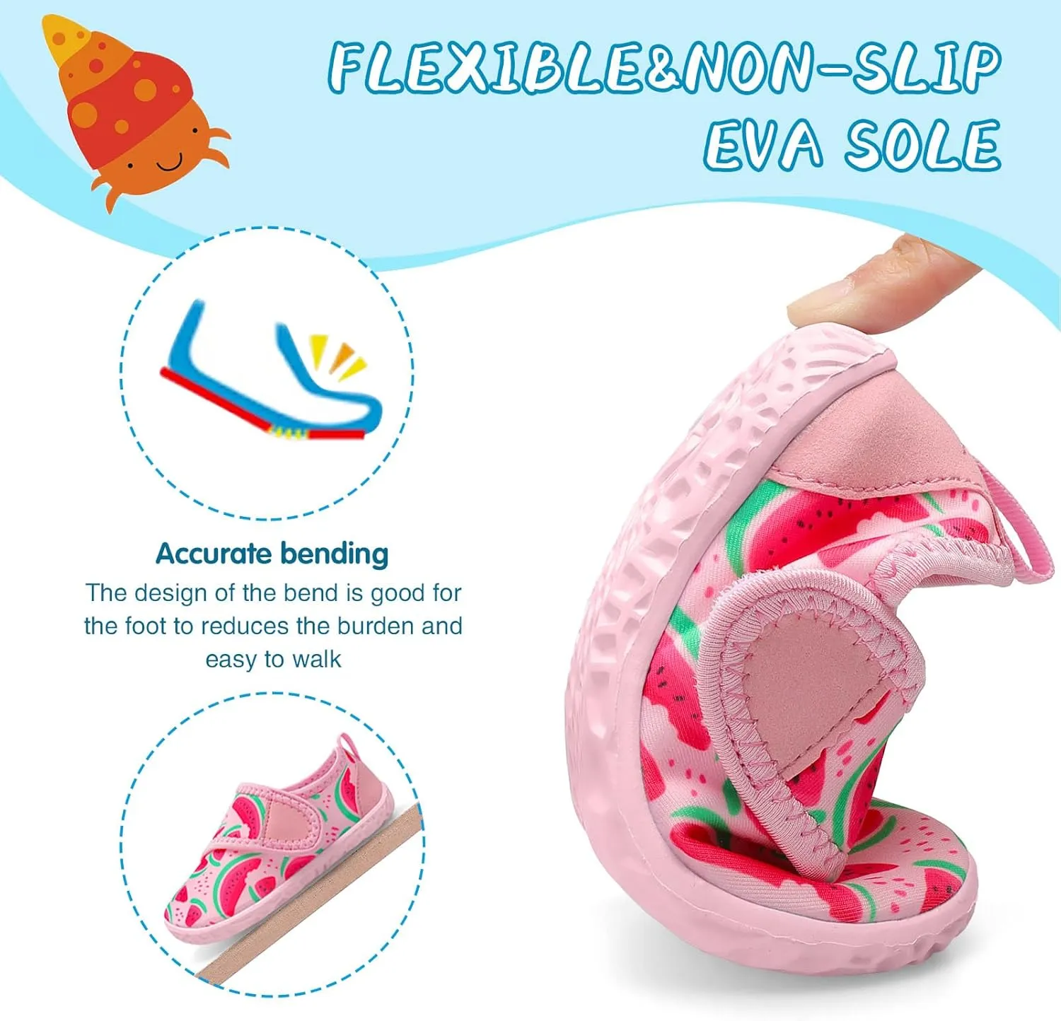 shopUAL Toddler Water Shoes Kids Girls Boys Beach Aqua Socks Skin Barefoot Walking Water Shoes Quick Dry Non-Slip Breathable Swim Pool Surf