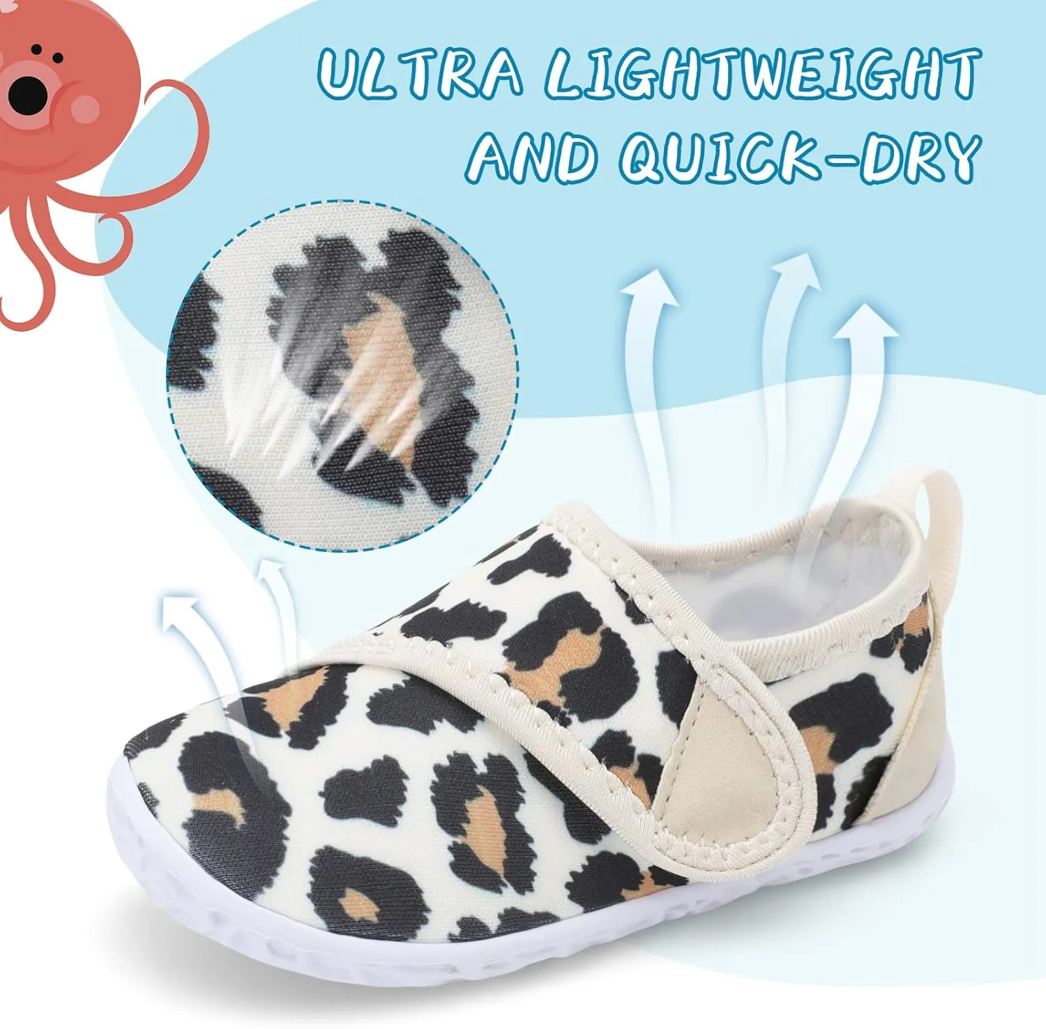 shopUAL Toddler Water Shoes Kids Girls Boys Beach Aqua Socks Skin Barefoot Walking Water Shoes Quick Dry Non-Slip Breathable Swim Pool Surf