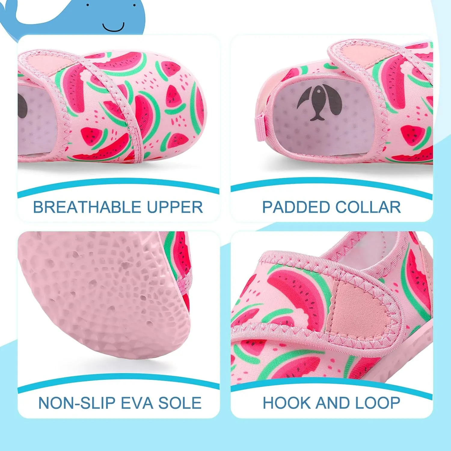 shopUAL Toddler Water Shoes Kids Girls Boys Beach Aqua Socks Skin Barefoot Walking Water Shoes Quick Dry Non-Slip Breathable Swim Pool Surf