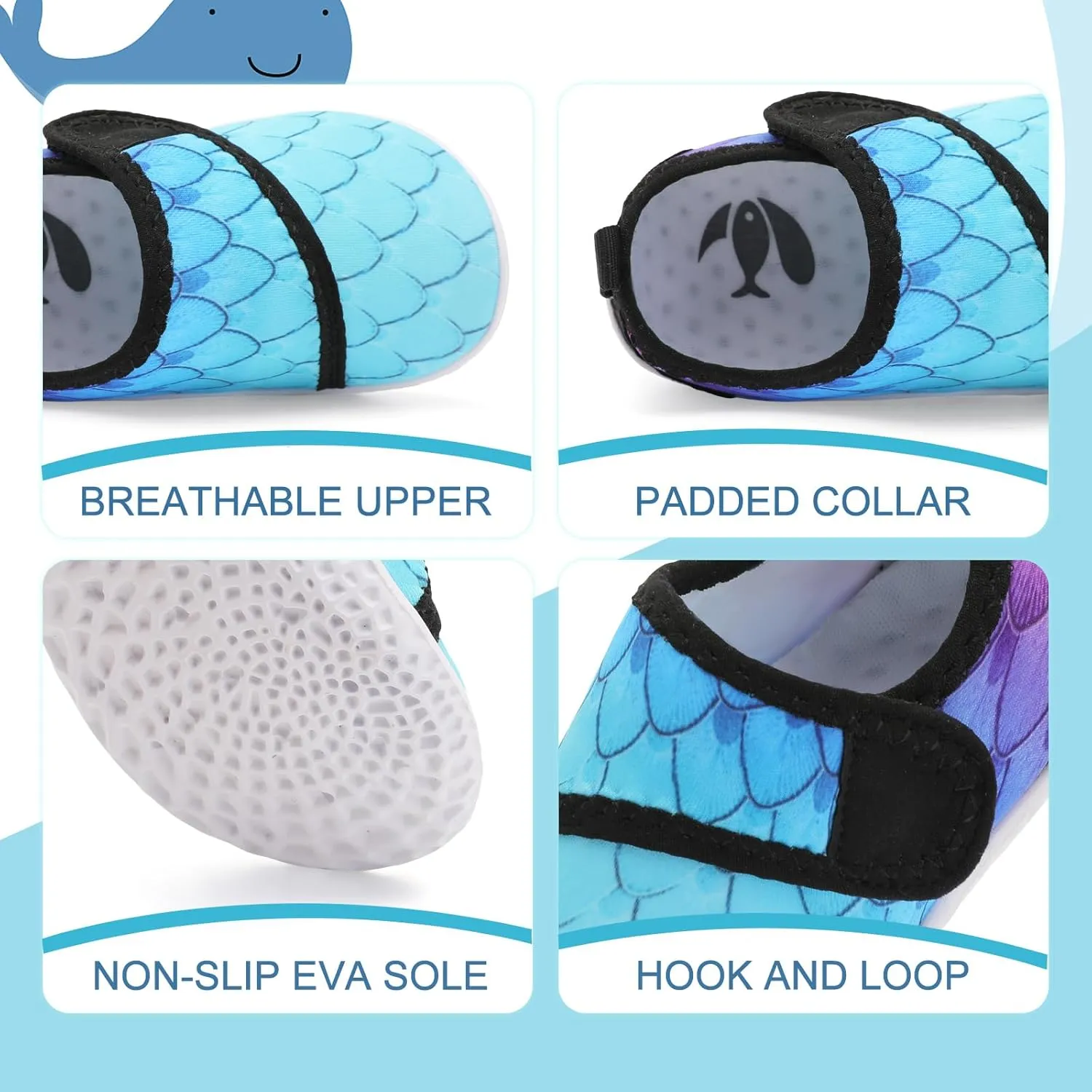 shopUAL Toddler Water Shoes Kids Girls Boys Beach Aqua Socks Skin Barefoot Walking Water Shoes Quick Dry Non-Slip Breathable Swim Pool Surf