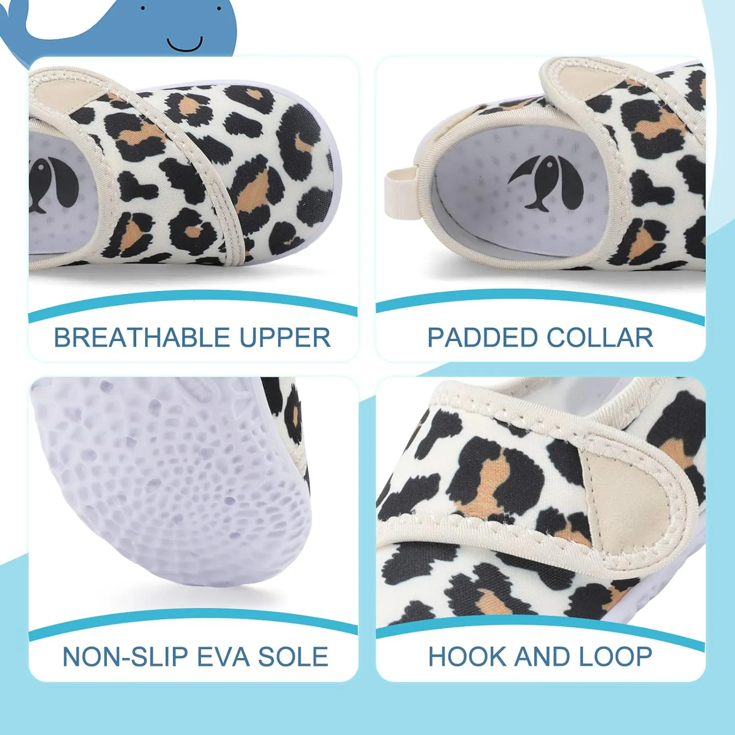 shopUAL Toddler Water Shoes Kids Girls Boys Beach Aqua Socks Skin Barefoot Walking Water Shoes Quick Dry Non-Slip Breathable Swim Pool Surf