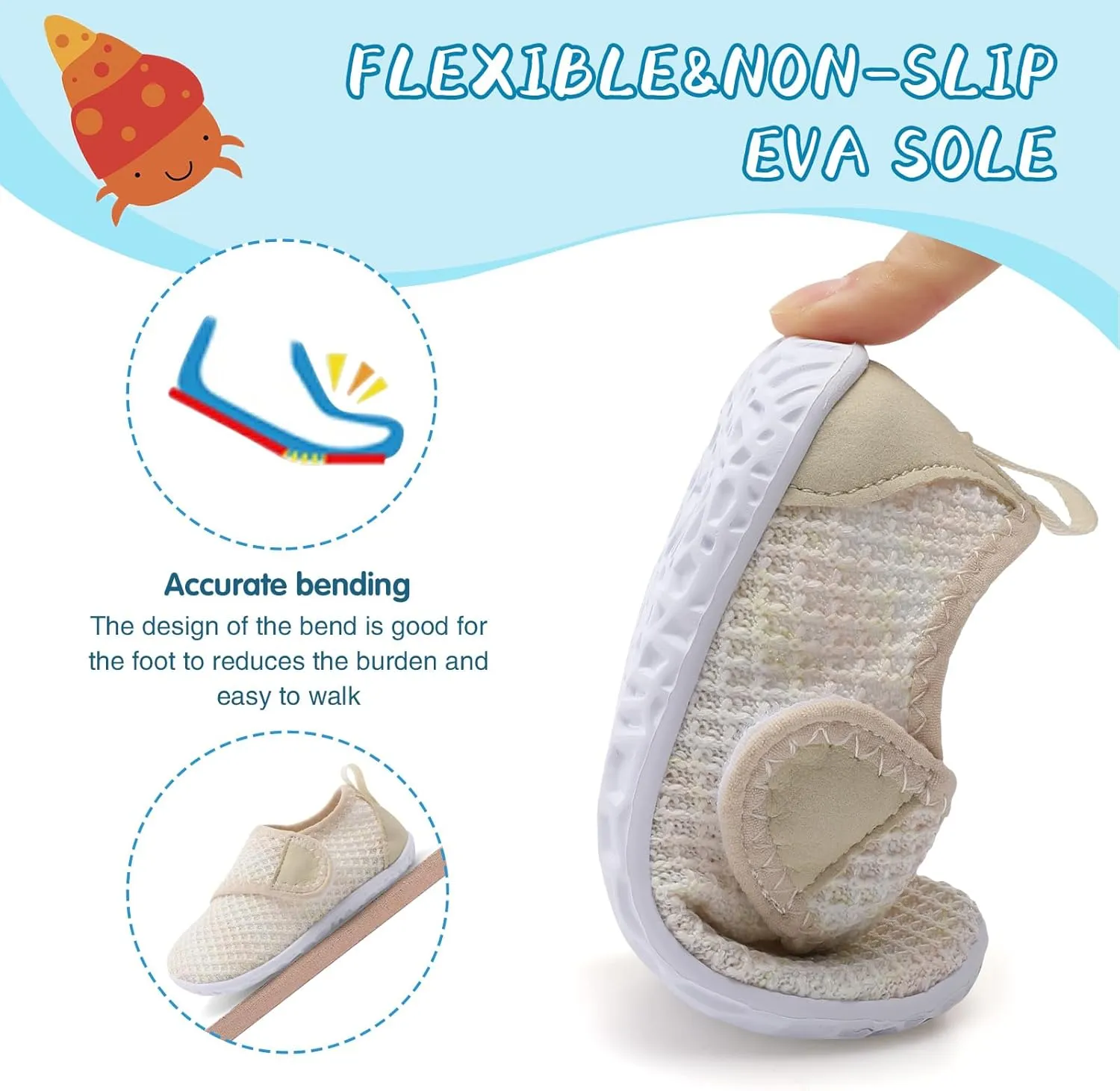 shopUAL Toddler Water Shoes Kids Girls Boys Beach Aqua Socks Skin Barefoot Walking Water Shoes Quick Dry Non-Slip Breathable Swim Pool Surf