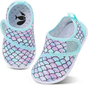shopUAL Toddler Water Shoes Kids Girls Boys Beach Aqua Socks Skin Barefoot Walking Water Shoes Quick Dry Non-Slip Breathable Swim Pool Surf