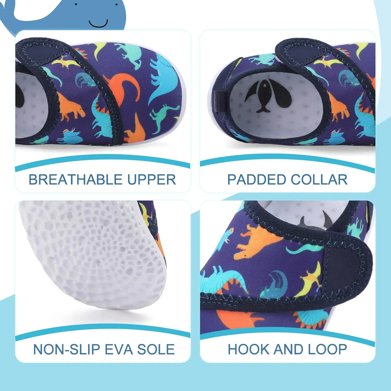 shopUAL Toddler Water Shoes Kids Girls Boys Beach Aqua Socks Skin Barefoot Walking Water Shoes Quick Dry Non-Slip Breathable Swim Pool Surf