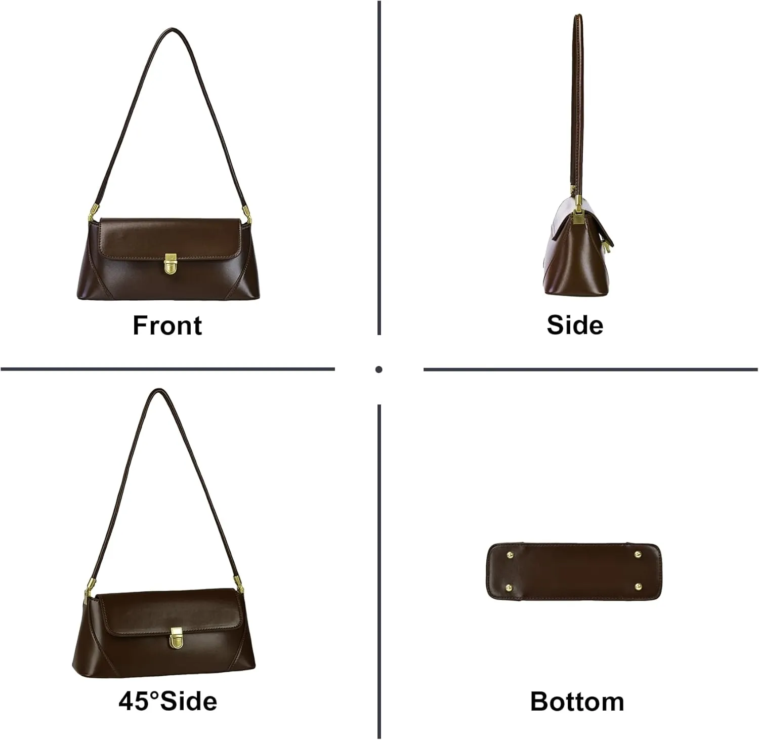 Shoulder Bag for Women Vintage Purse Leather Handbags Small Tote Bags with Buckle Closure