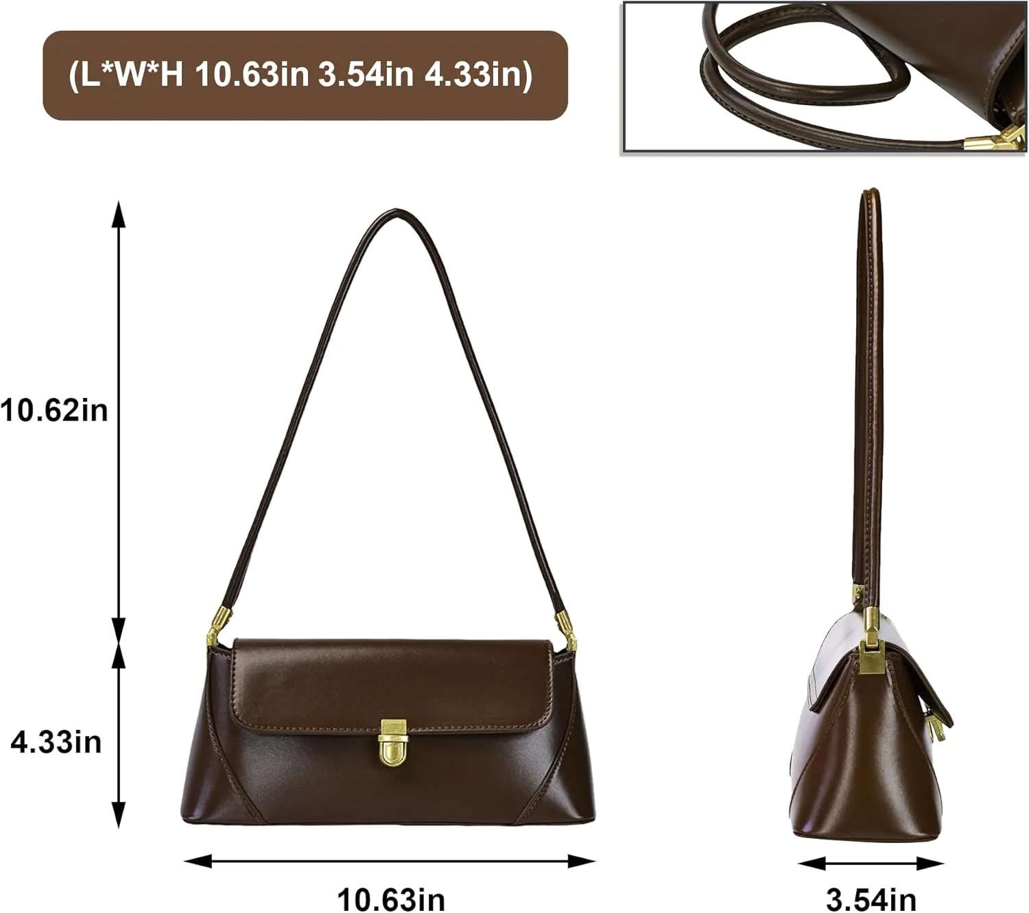 Shoulder Bag for Women Vintage Purse Leather Handbags Small Tote Bags with Buckle Closure