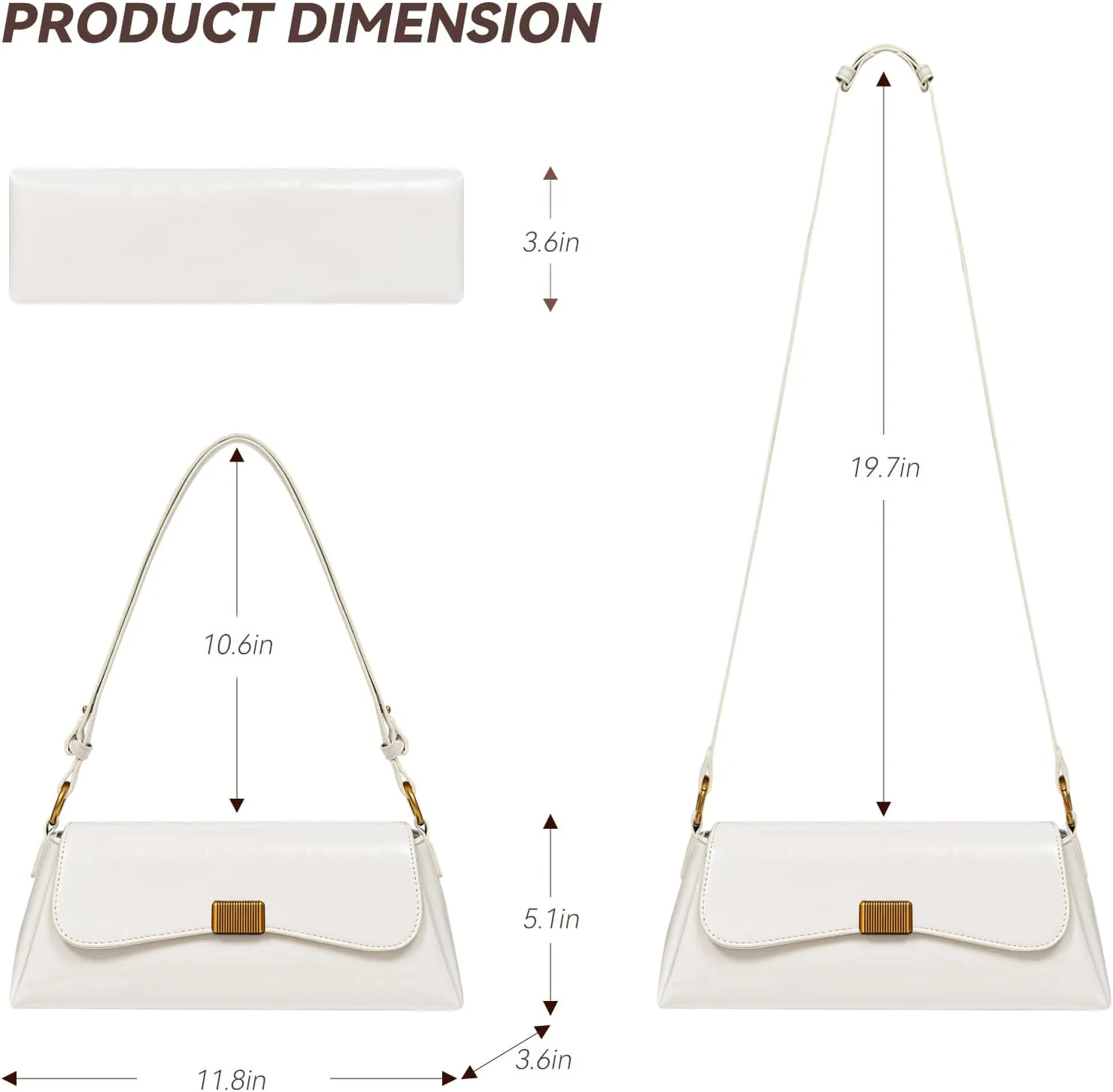 Shoulder Bag for Women Y2K Trendy Underarm Purse， Vegan Leather Clutch Hobo Handbags