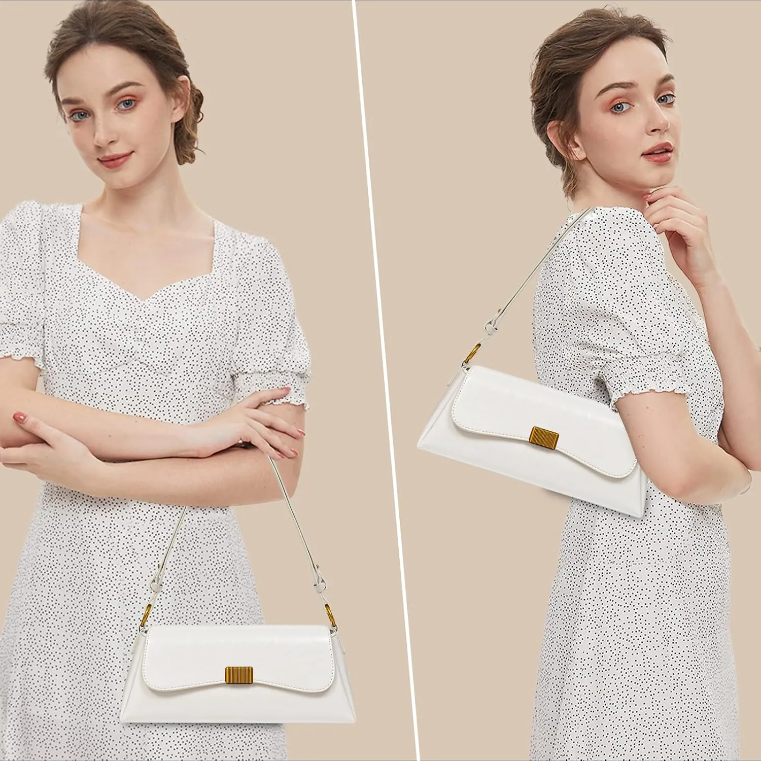 Shoulder Bag for Women Y2K Trendy Underarm Purse， Vegan Leather Clutch Hobo Handbags