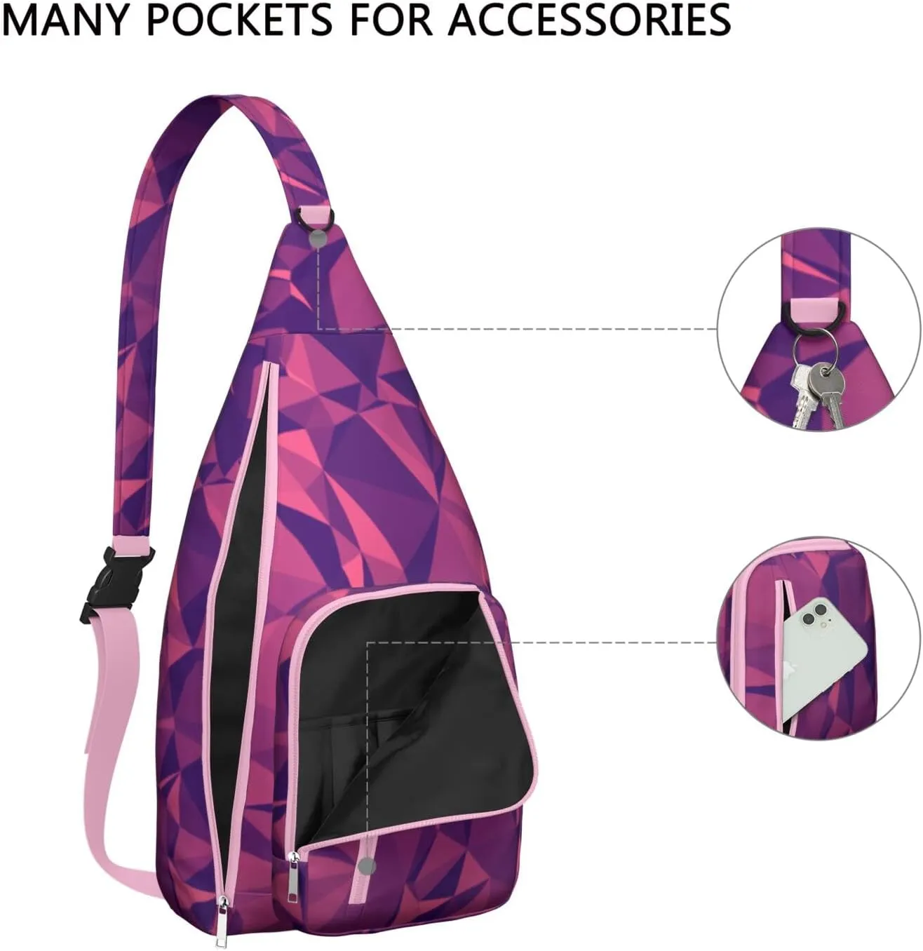 Shoulder Sling Crossbody Casual Chest Bag For Travel Sports Running,Backpack for Men & Women Lightweight Sports BagCrossbody Concealed Carry,Abstract Shoulder Bag Waterproof Chest Bag