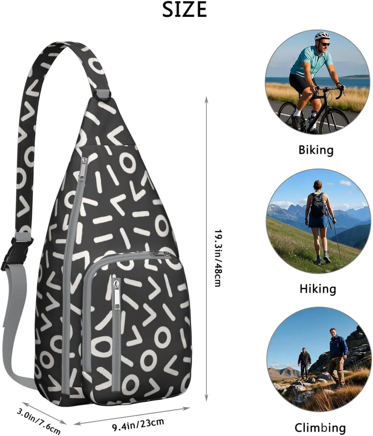 Shoulder Sling Crossbody Casual Chest Bag For Travel Sports Running,Backpack for Men & Women Lightweight Sports BagCrossbody Concealed Carry,Abstract Shoulder Bag Waterproof Chest Bag