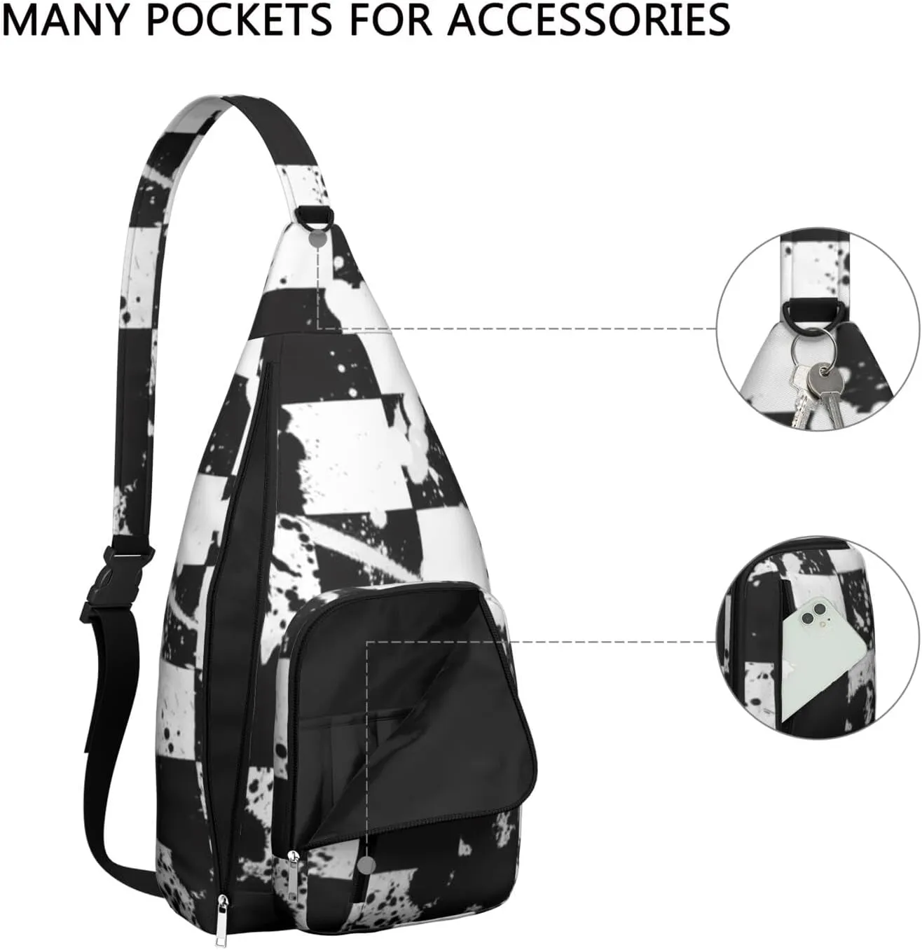 Shoulder Sling Crossbody Casual Chest Bag For Travel Sports Running,Backpack for Men & Women Lightweight Sports BagCrossbody Concealed Carry,Abstract Shoulder Bag Waterproof Chest Bag