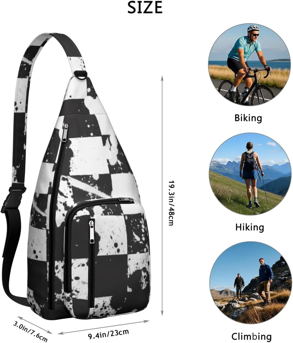 Shoulder Sling Crossbody Casual Chest Bag For Travel Sports Running,Backpack for Men & Women Lightweight Sports BagCrossbody Concealed Carry,Abstract Shoulder Bag Waterproof Chest Bag