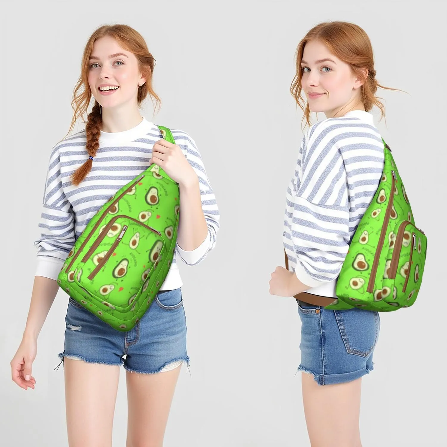 Shoulder Sling Crossbody Casual Chest Bag For Travel Sports Running,Backpack for Men & Women Lightweight Sports BagCrossbody Concealed Carry,Avocado Shoulder Bag Waterproof Chest Bag