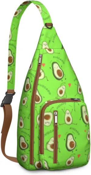 Shoulder Sling Crossbody Casual Chest Bag For Travel Sports Running,Backpack for Men & Women Lightweight Sports BagCrossbody Concealed Carry,Avocado Shoulder Bag Waterproof Chest Bag