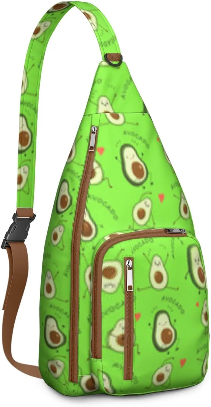 Shoulder Sling Crossbody Casual Chest Bag For Travel Sports Running,Backpack for Men & Women Lightweight Sports BagCrossbody Concealed Carry,Avocado Shoulder Bag Waterproof Chest Bag