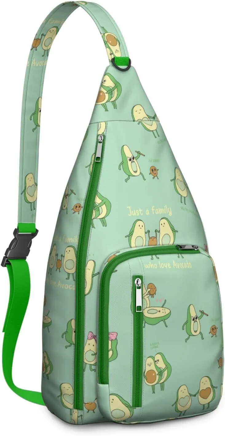 Shoulder Sling Crossbody Casual Chest Bag For Travel Sports Running,Backpack for Men & Women Lightweight Sports BagCrossbody Concealed Carry,Avocado Shoulder Bag Waterproof Chest Bag