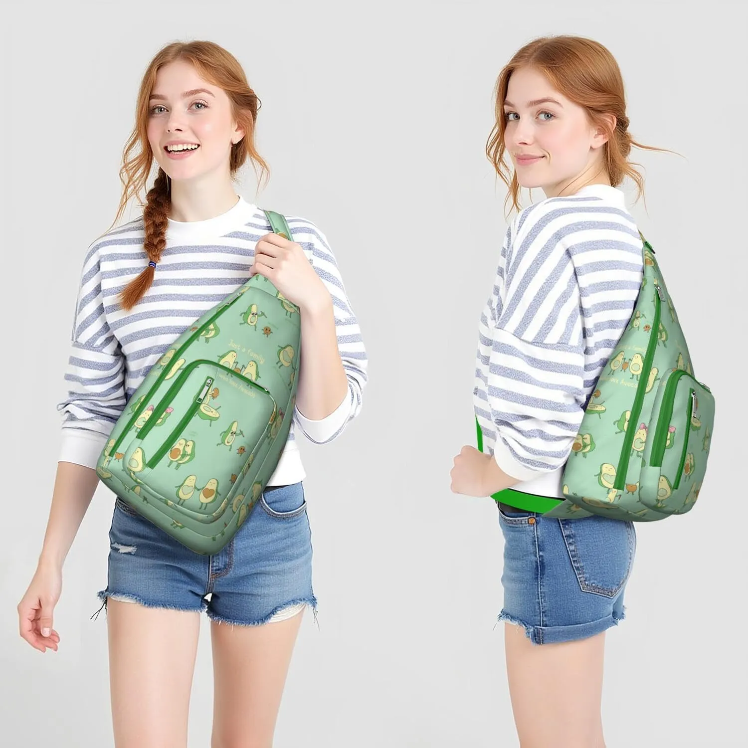 Shoulder Sling Crossbody Casual Chest Bag For Travel Sports Running,Backpack for Men & Women Lightweight Sports BagCrossbody Concealed Carry,Avocado Shoulder Bag Waterproof Chest Bag
