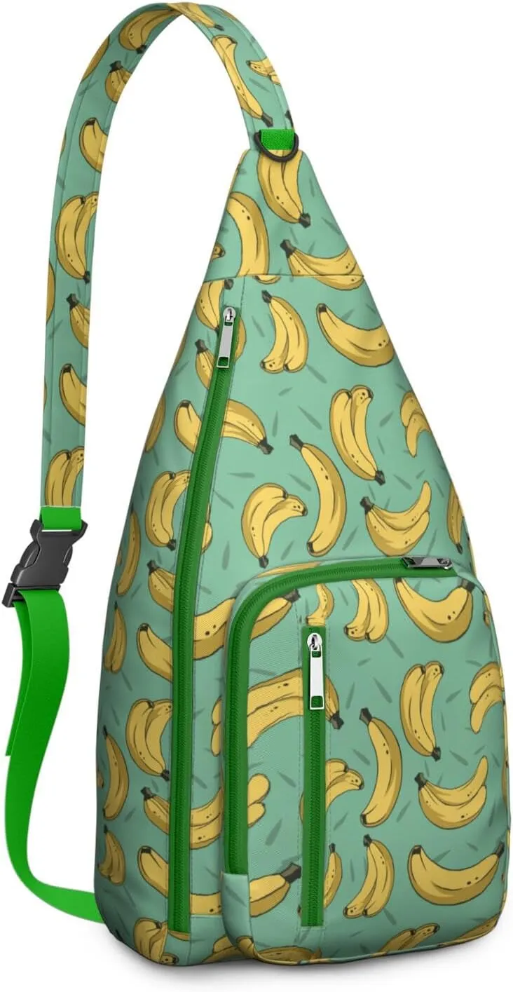 Shoulder Sling Crossbody Casual Chest Bag For Travel Sports Running,Backpack for Men & Women Lightweight Sports BagCrossbody Concealed Carry,Banana Shoulder Bag Waterproof Chest Bag