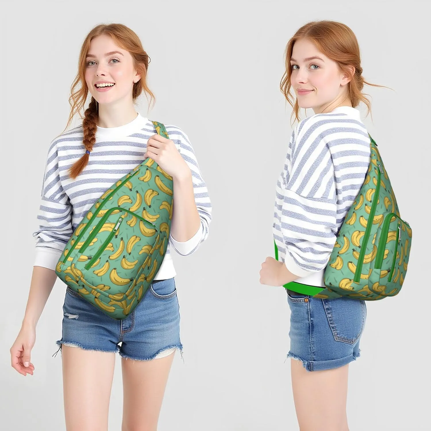 Shoulder Sling Crossbody Casual Chest Bag For Travel Sports Running,Backpack for Men & Women Lightweight Sports BagCrossbody Concealed Carry,Banana Shoulder Bag Waterproof Chest Bag