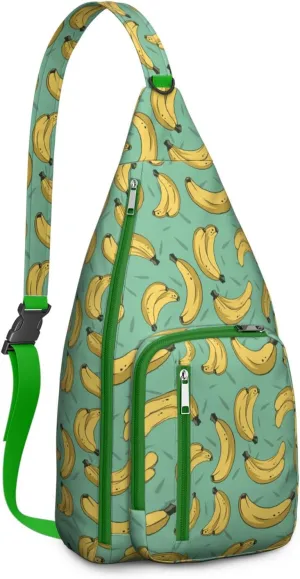 Shoulder Sling Crossbody Casual Chest Bag For Travel Sports Running,Backpack for Men & Women Lightweight Sports BagCrossbody Concealed Carry,Banana Shoulder Bag Waterproof Chest Bag