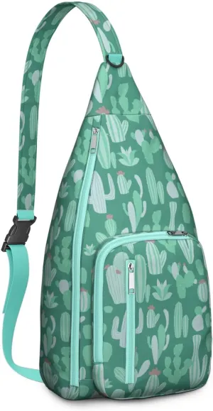 Shoulder Sling Crossbody Casual Chest Bag For Travel Sports Running,Backpack for Men & Women Lightweight Sports BagCrossbody Concealed Carry,Cactus Shoulder Bag Waterproof Chest Bag