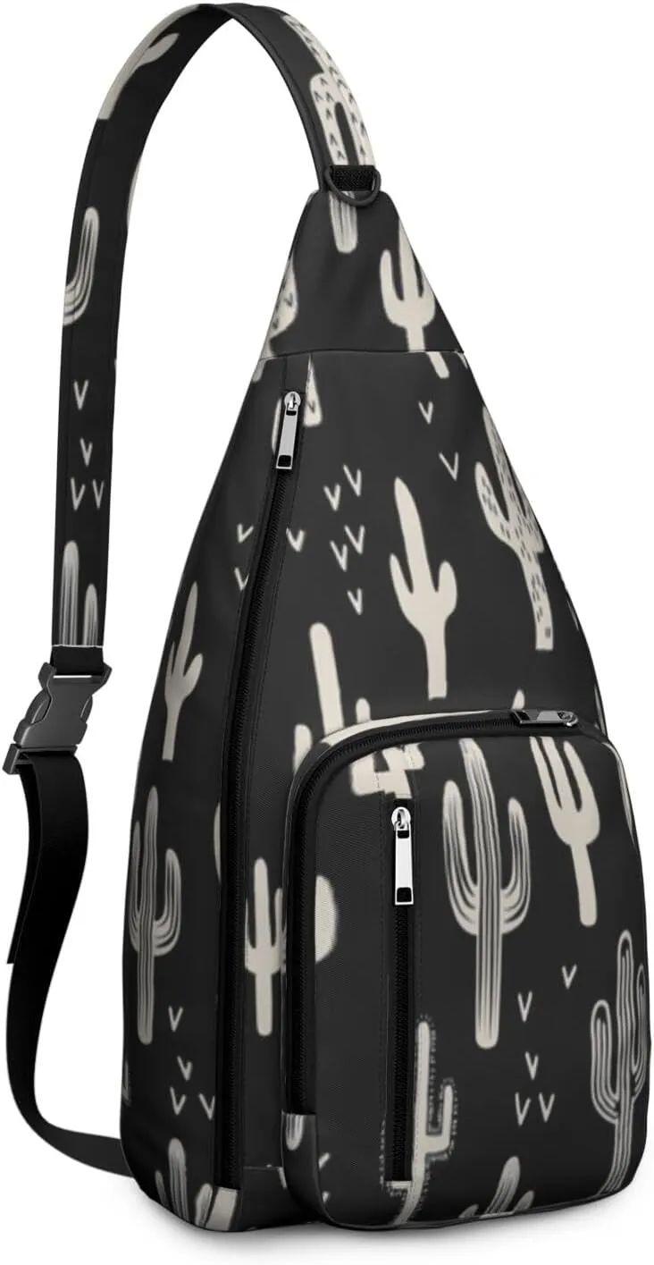 Shoulder Sling Crossbody Casual Chest Bag For Travel Sports Running,Backpack for Men & Women Lightweight Sports BagCrossbody Concealed Carry,Cactus Shoulder Bag Waterproof Chest Bag