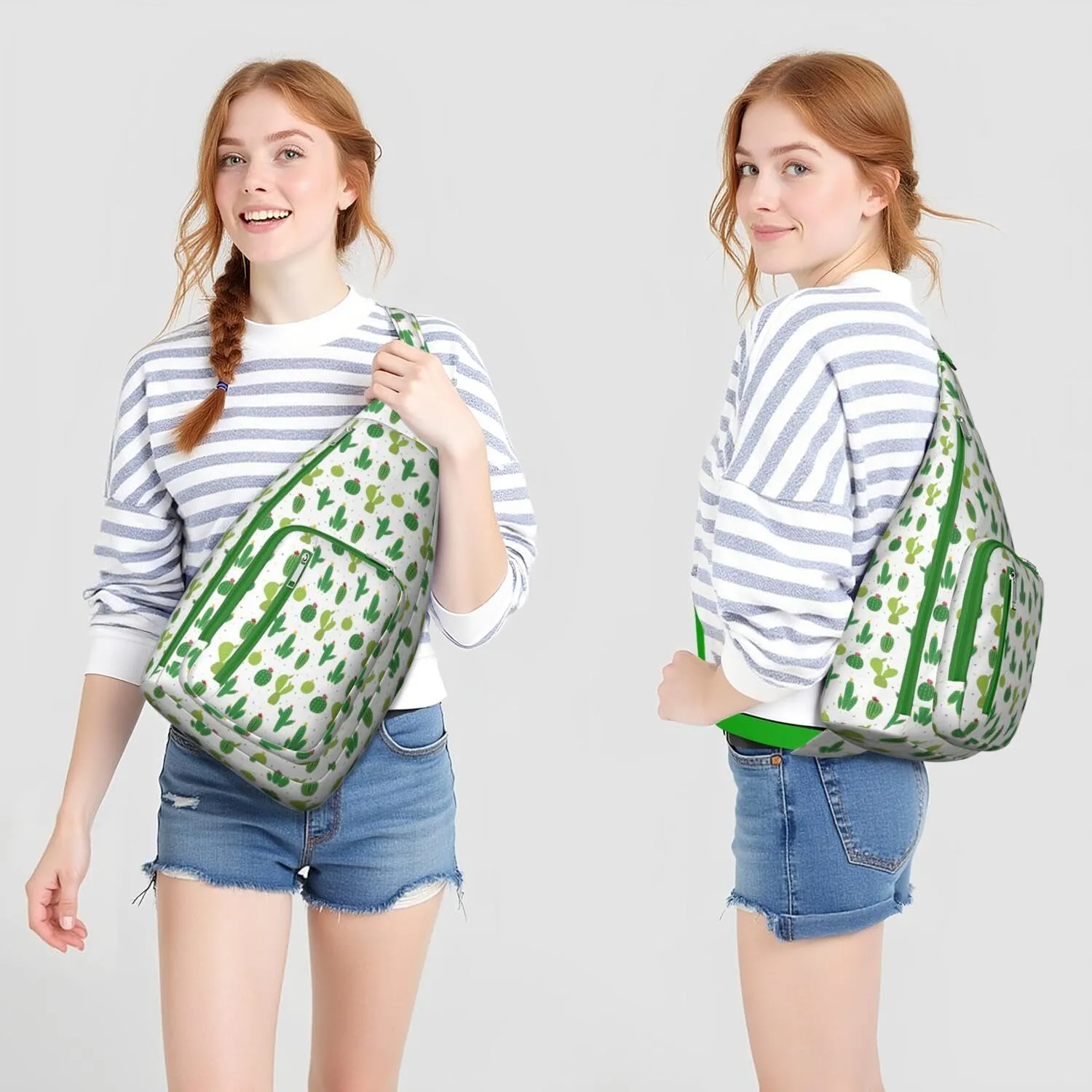 Shoulder Sling Crossbody Casual Chest Bag For Travel Sports Running,Backpack for Men & Women Lightweight Sports BagCrossbody Concealed Carry,Cactus Shoulder Bag Waterproof Chest Bag