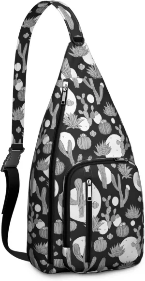 Shoulder Sling Crossbody Casual Chest Bag For Travel Sports Running,Backpack for Men & Women Lightweight Sports BagCrossbody Concealed Carry,Cactus Shoulder Bag Waterproof Chest Bag