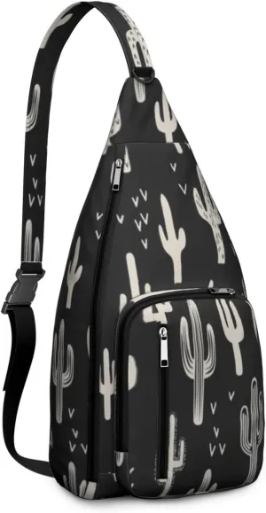 Shoulder Sling Crossbody Casual Chest Bag For Travel Sports Running,Backpack for Men & Women Lightweight Sports BagCrossbody Concealed Carry,Cactus Shoulder Bag Waterproof Chest Bag