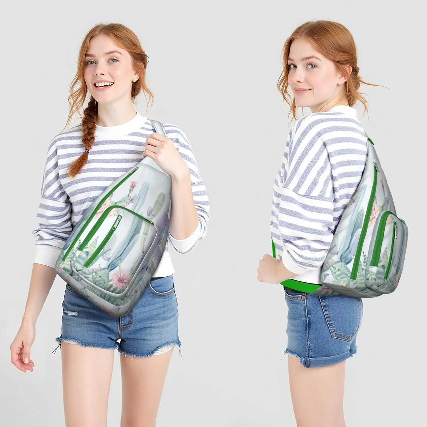 Shoulder Sling Crossbody Casual Chest Bag For Travel Sports Running,Backpack for Men & Women Lightweight Sports BagCrossbody Concealed Carry,Cactus Shoulder Bag Waterproof Chest Bag