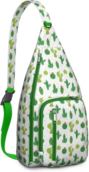 Shoulder Sling Crossbody Casual Chest Bag For Travel Sports Running,Backpack for Men & Women Lightweight Sports BagCrossbody Concealed Carry,Cactus Shoulder Bag Waterproof Chest Bag