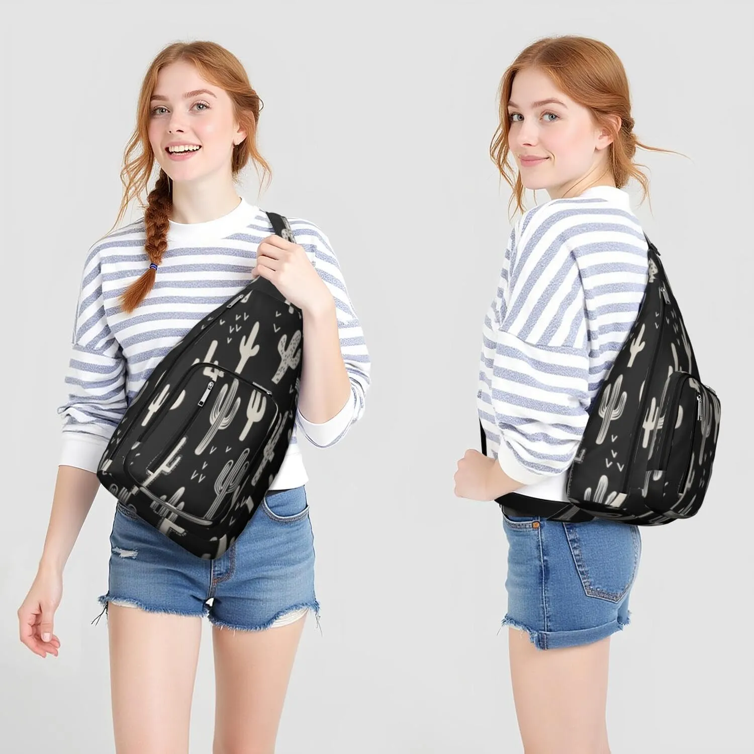 Shoulder Sling Crossbody Casual Chest Bag For Travel Sports Running,Backpack for Men & Women Lightweight Sports BagCrossbody Concealed Carry,Cactus Shoulder Bag Waterproof Chest Bag