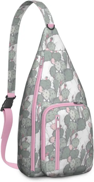 Shoulder Sling Crossbody Casual Chest Bag For Travel Sports Running,Backpack for Men & Women Lightweight Sports BagCrossbody Concealed Carry,Cactus Shoulder Bag Waterproof Chest Bag