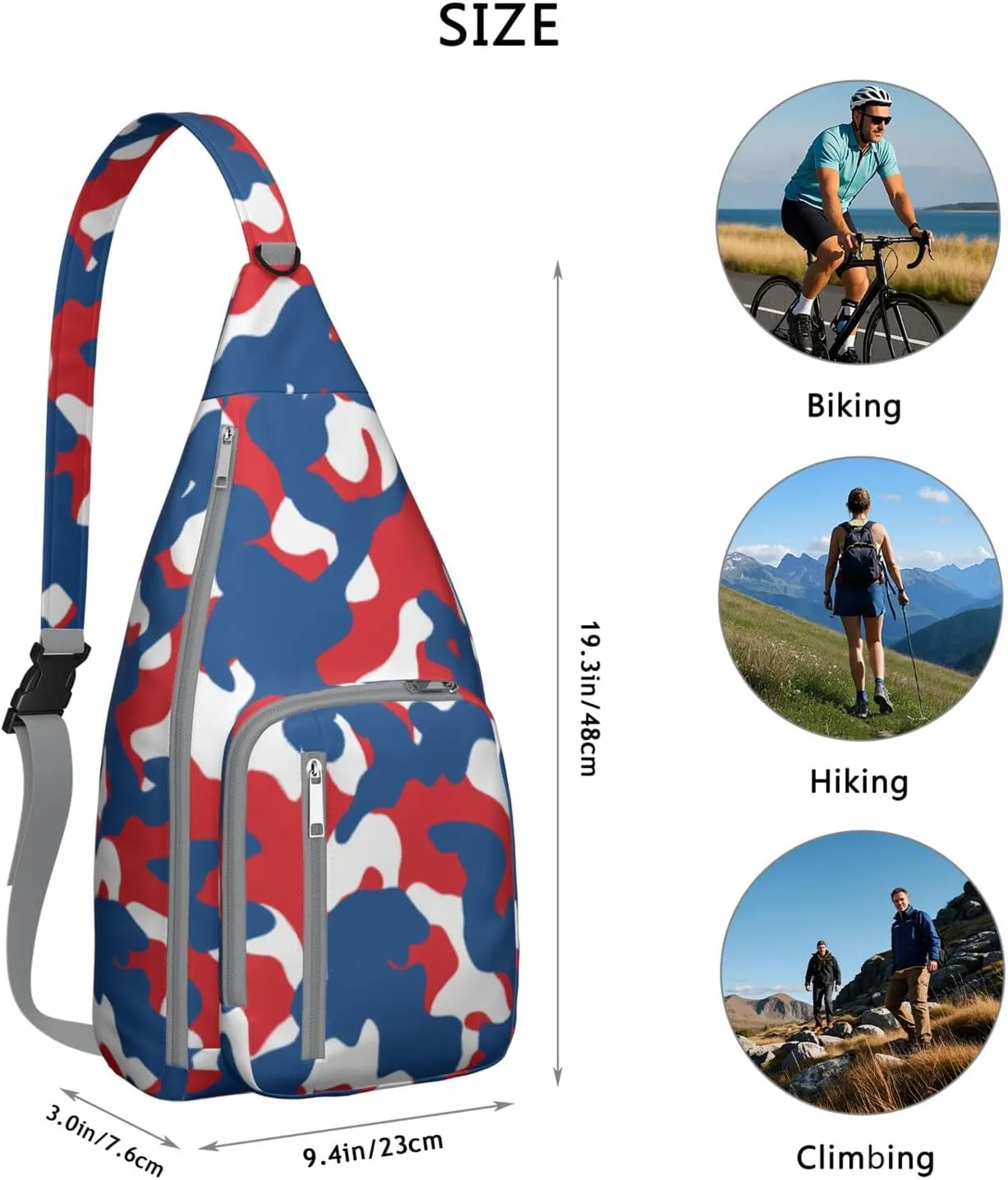 Shoulder Sling Crossbody Casual Chest Bag For Travel Sports Running,Backpack for Men & Women Lightweight Sports BagCrossbody Concealed Carry,Camo Shoulder Bag Waterproof Chest Bag