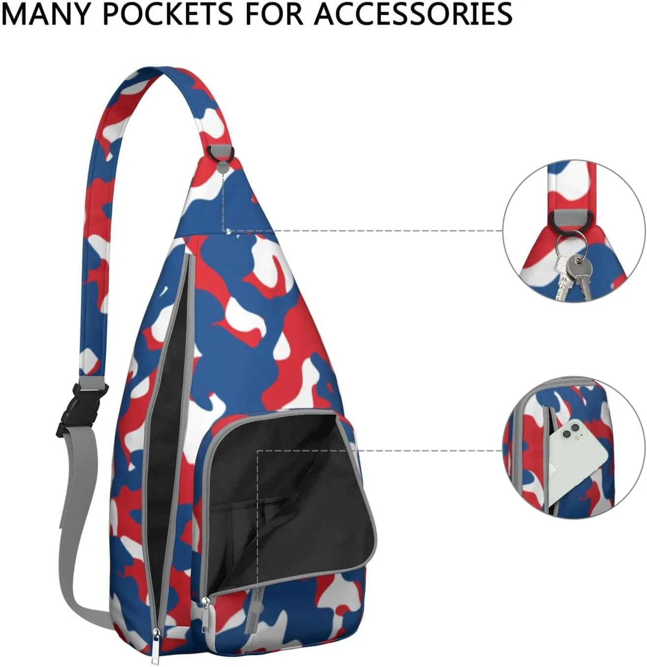 Shoulder Sling Crossbody Casual Chest Bag For Travel Sports Running,Backpack for Men & Women Lightweight Sports BagCrossbody Concealed Carry,Camo Shoulder Bag Waterproof Chest Bag